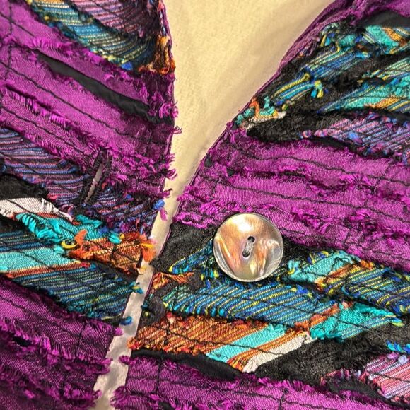 Vintage Chicos cotton silk sequined blouse Size M/Chicos Size 1 - Picture 4 of 7